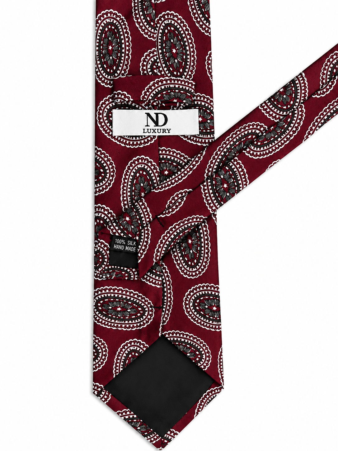 Signature Oval Crest Tie - Burgundy