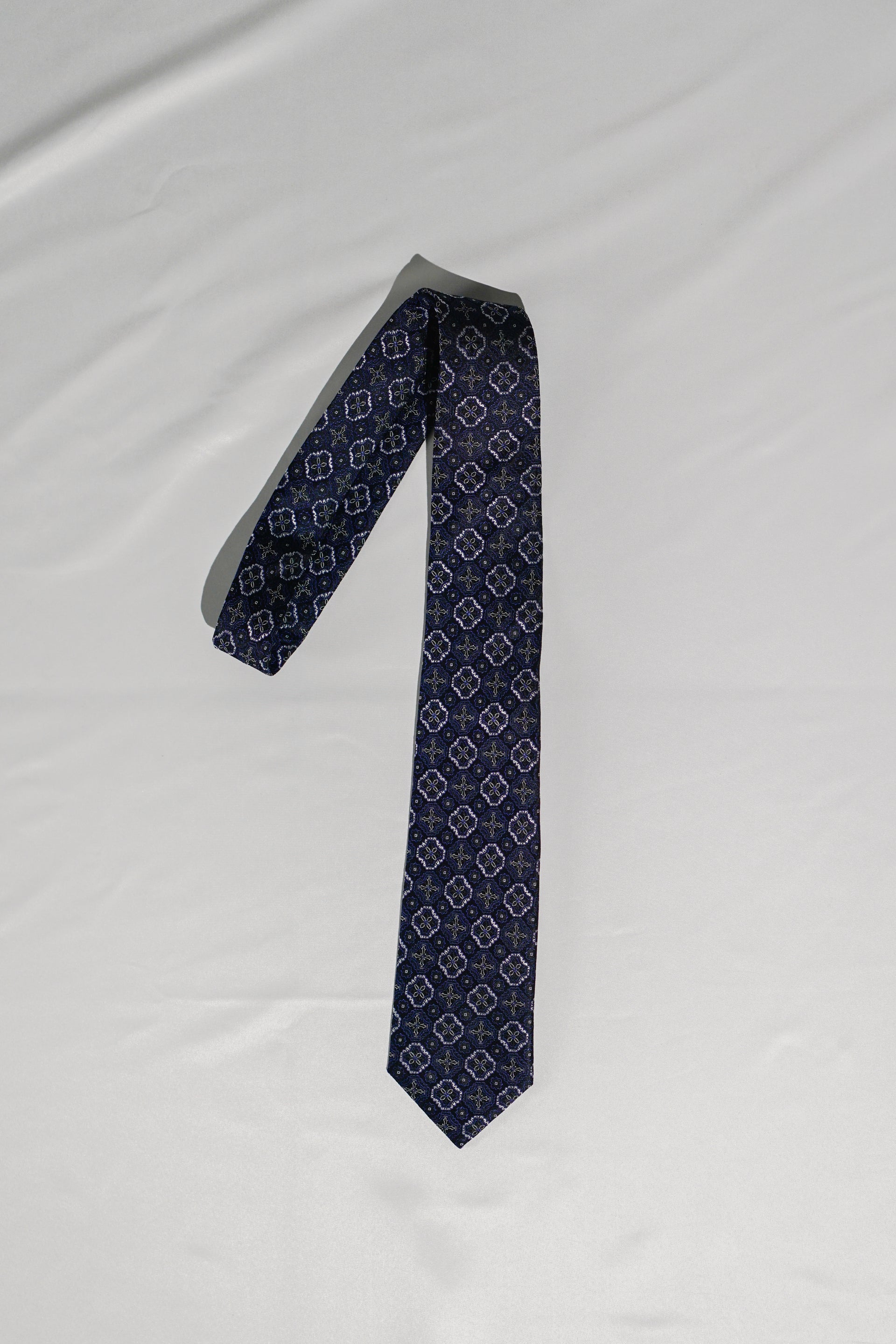 Midnight Geometric Silk Tie