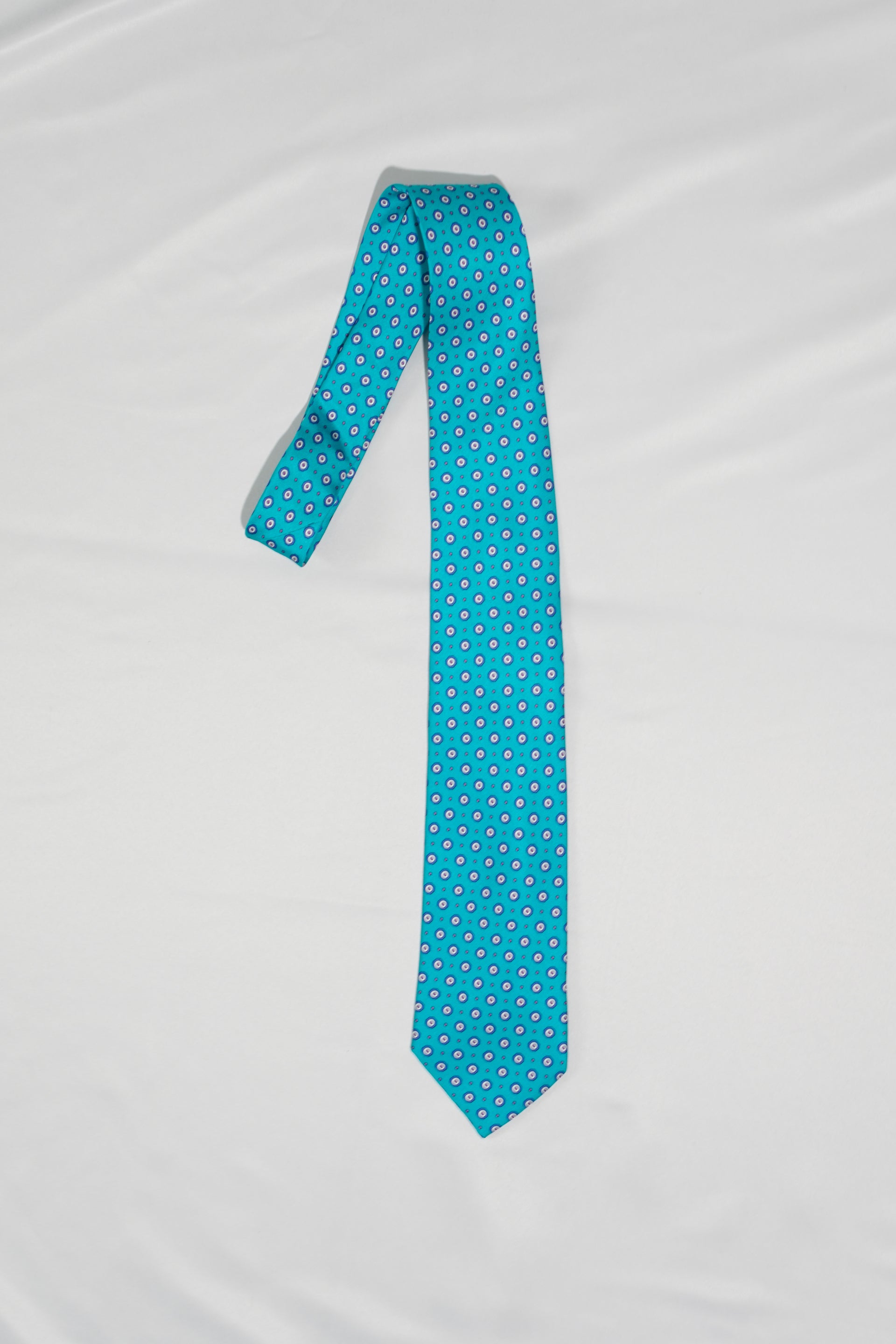 Turquoise Medallion Silk Tie