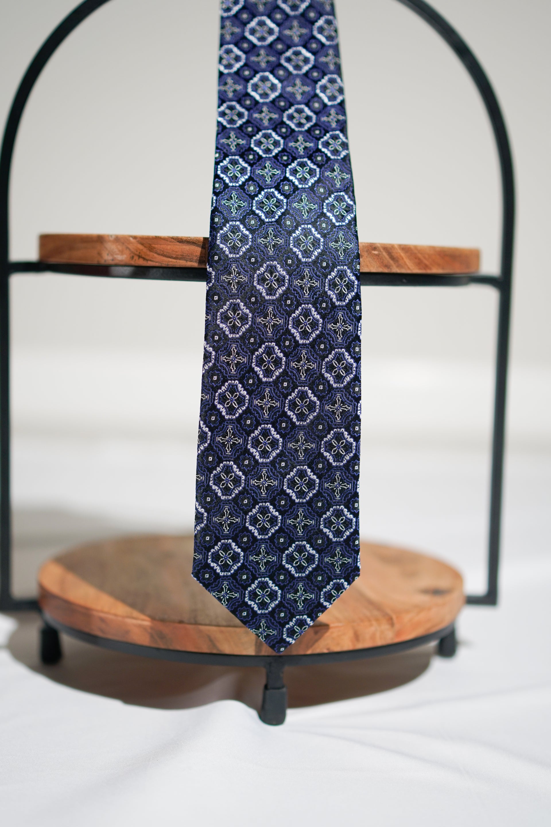 Midnight Geometric Silk Tie