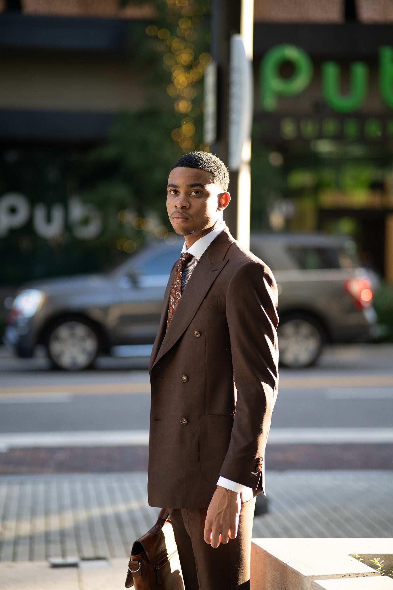 The Dark Brown Double-Breasted Suit